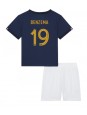 Francie Karim Benzema #19 Domácí dres pro děti MS 2022 Krátký Rukáv (+ trenýrky)